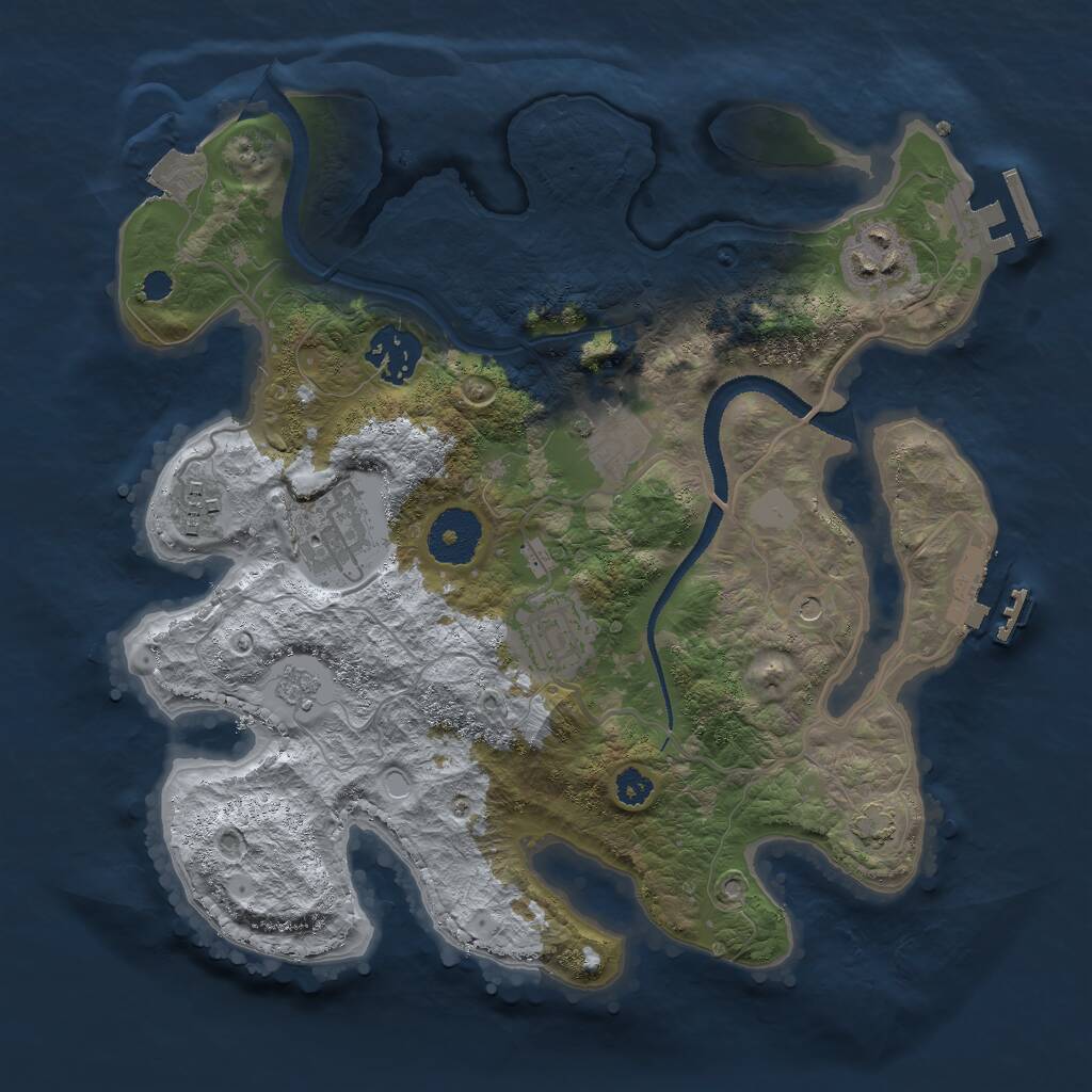 Rust Map: Procedural Map, Size: 3000, Seed: 5194780, 12 Monuments