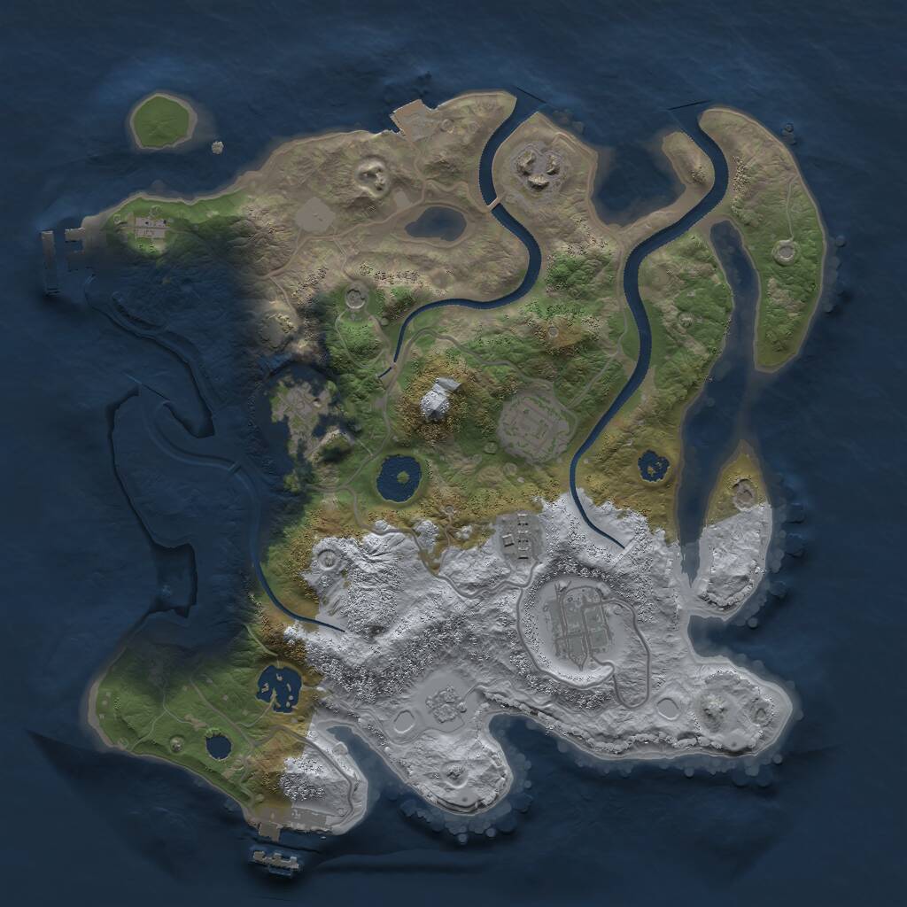Rust Map: Procedural Map, Size: 3000, Seed: 19830709, 12 Monuments