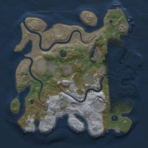 Thumbnail Rust Map: Procedural Map, Size: 3500, Seed: 25537025, 14 Monuments