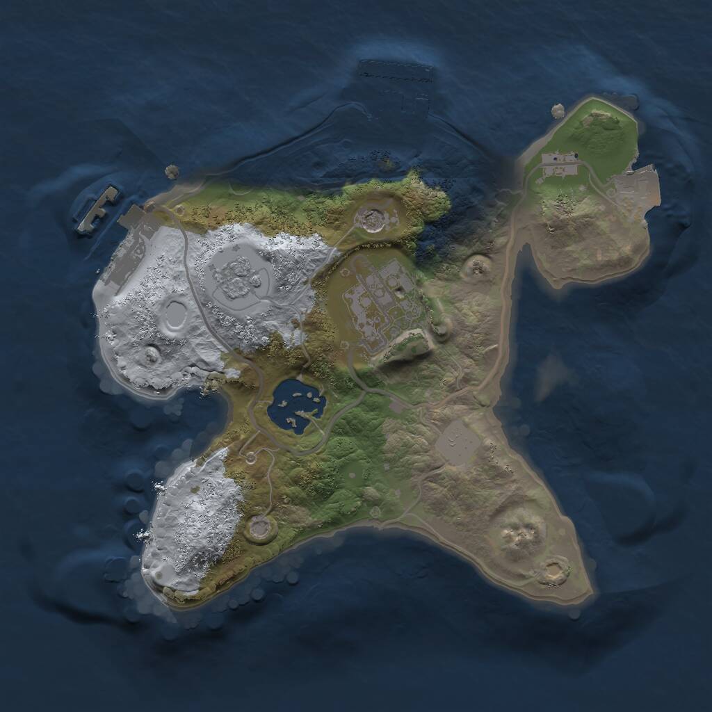 Rust Map: Procedural Map, Size: 2000, Seed: 1309363960, 7 Monuments