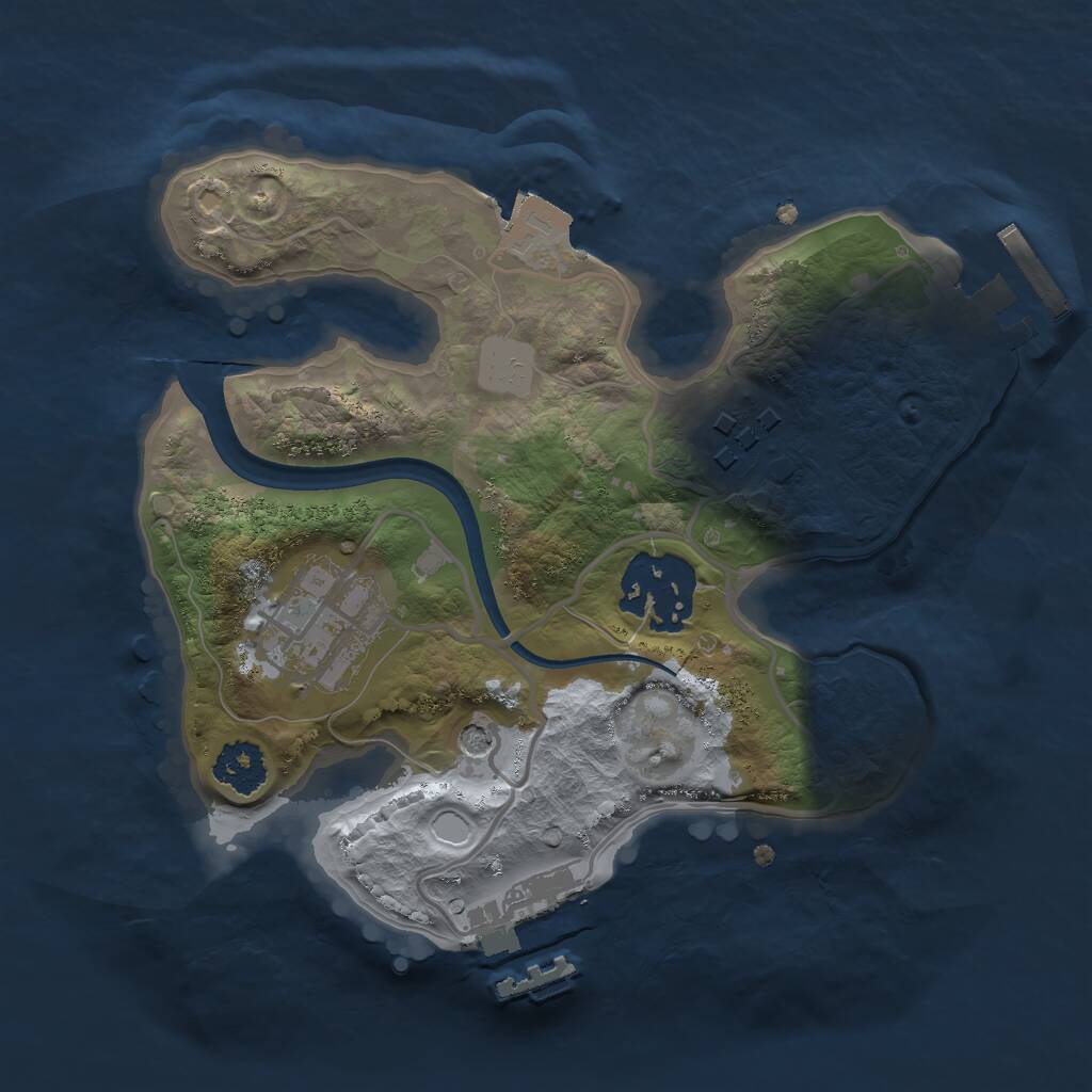 Rust Map: Procedural Map, Size: 2100, Seed: 51203, 7 Monuments