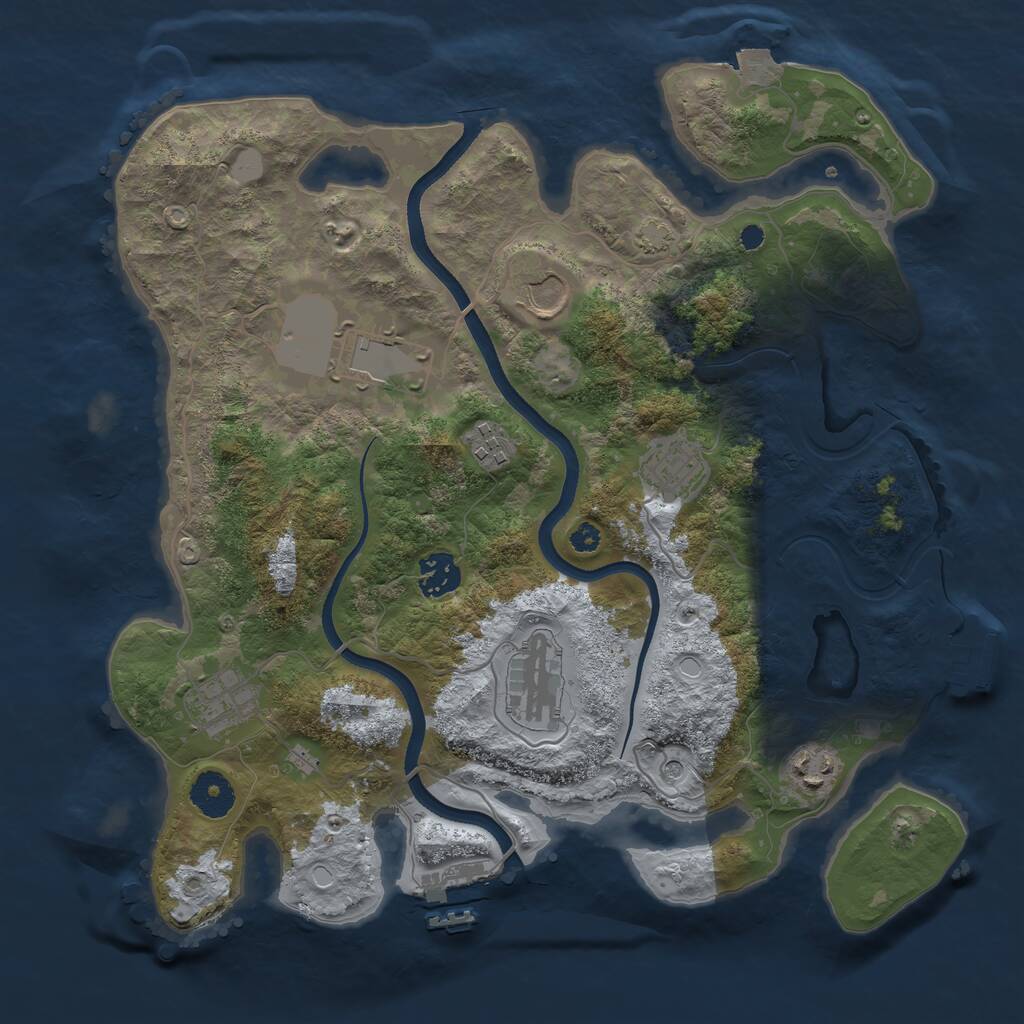 Rust Map: Procedural Map, Size: 3500, Seed: 511721671, 13 Monuments