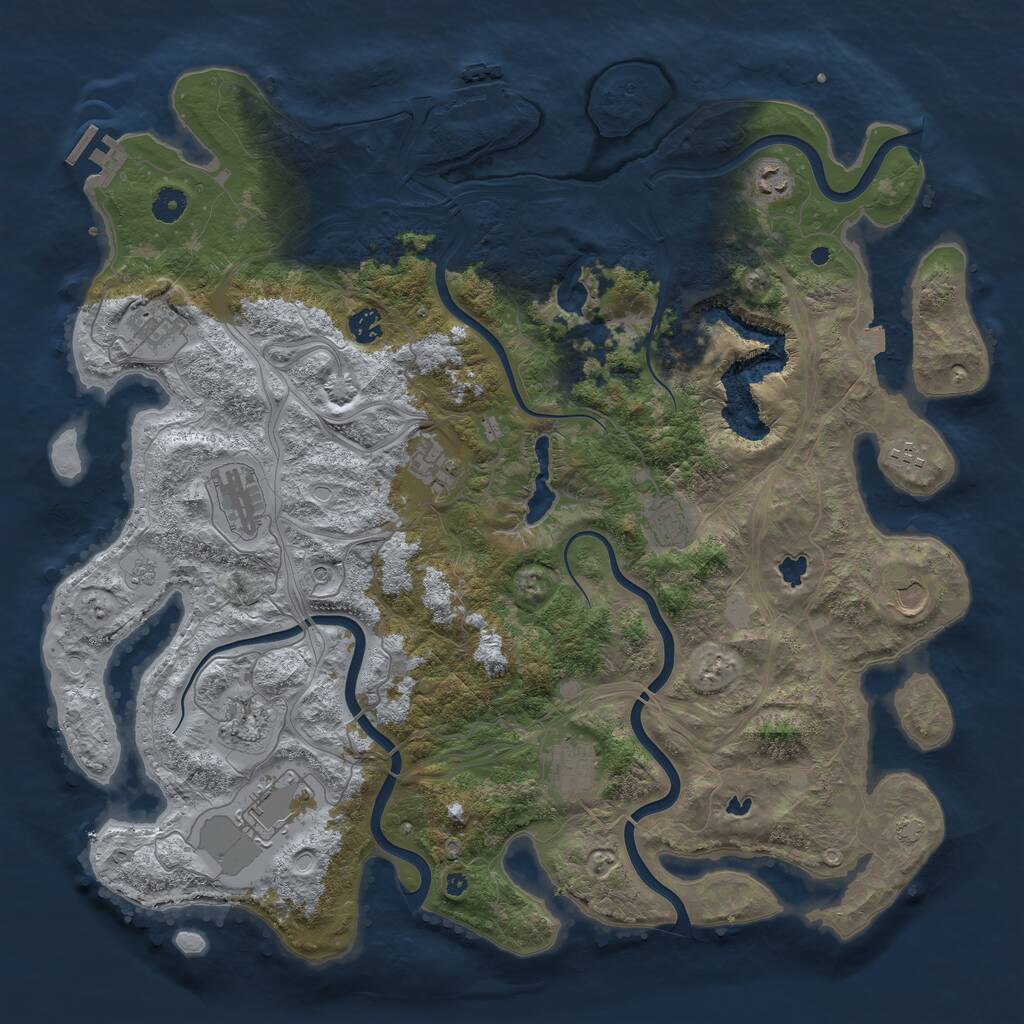 Rust Map: Procedural Map, Size: 4500, Seed: 853017320, 17 Monuments