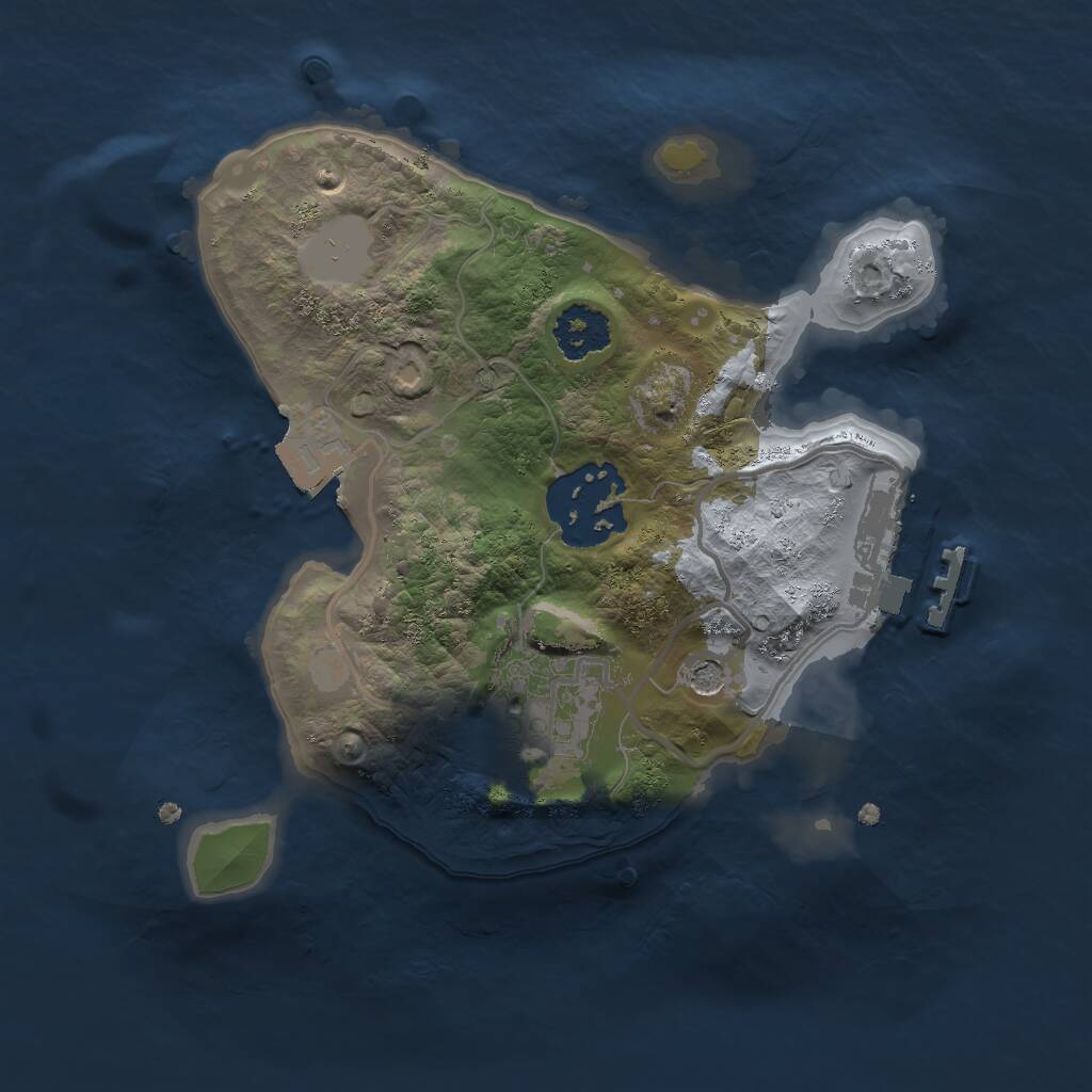 Rust Map: Procedural Map, Size: 2000, Seed: 700000000, 5 Monuments