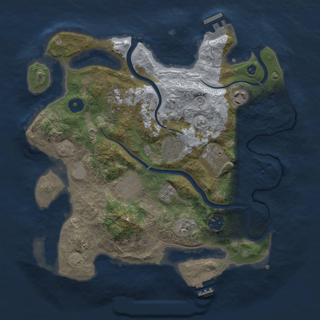Rust Map: Procedural Map, Size: 3250, Seed: 924353377, 12 Monuments