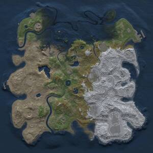 Thumbnail Rust Map: Procedural Map, Size: 4000, Seed: 1618102166, 17 Monuments