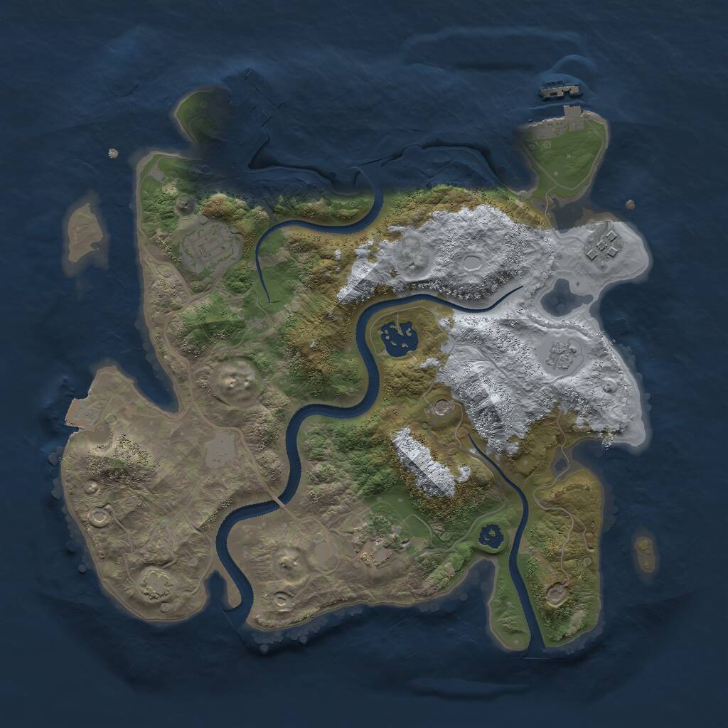 Rust Map: Procedural Map, Size: 3000, Seed: 396537735, 10 Monuments