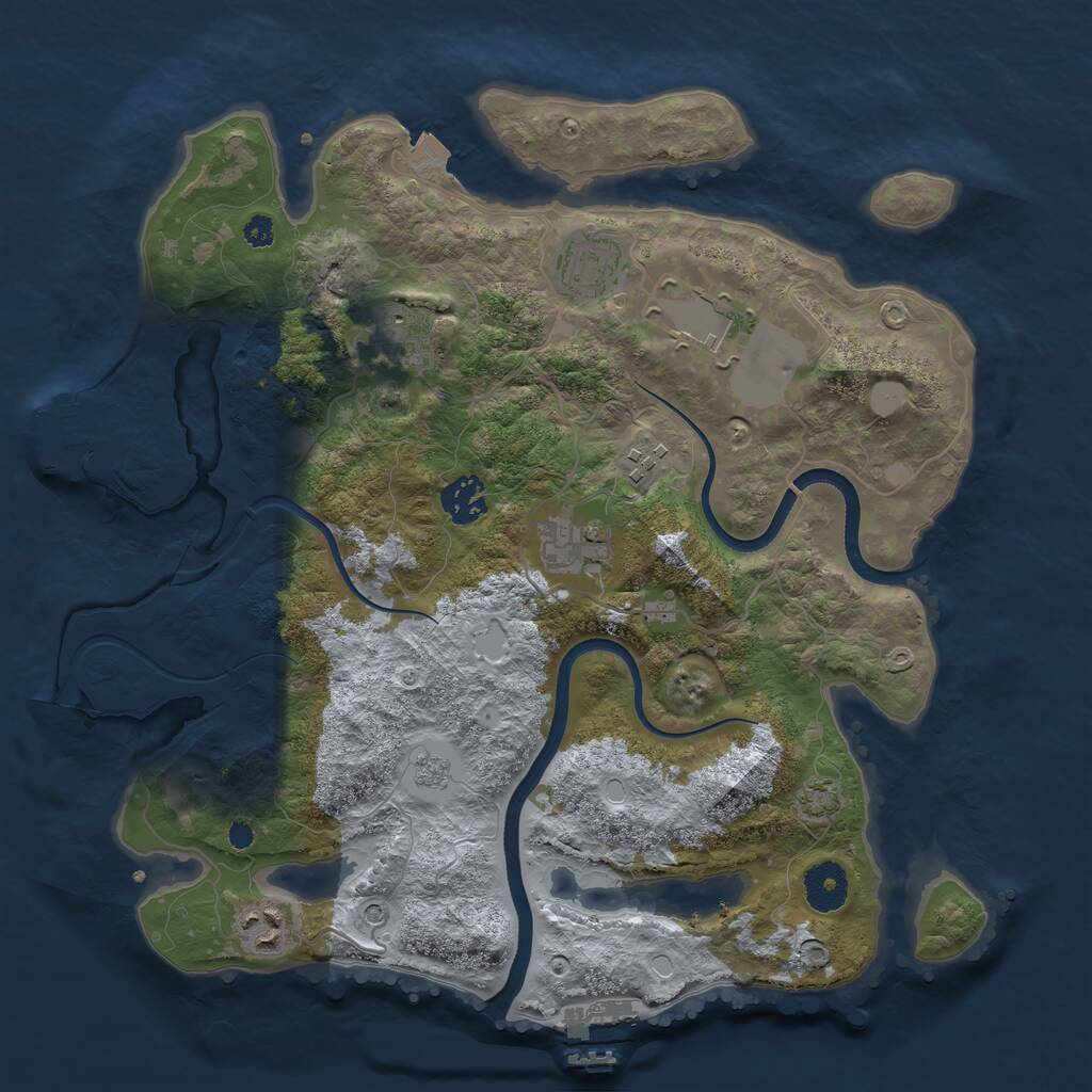 Rust Map: Procedural Map, Size: 3500, Seed: 571828901, 13 Monuments