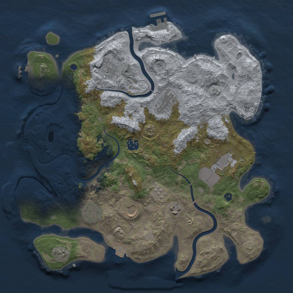 Rust Map: Procedural Map, Size: 3700, Seed: 179791848, 14 Monuments