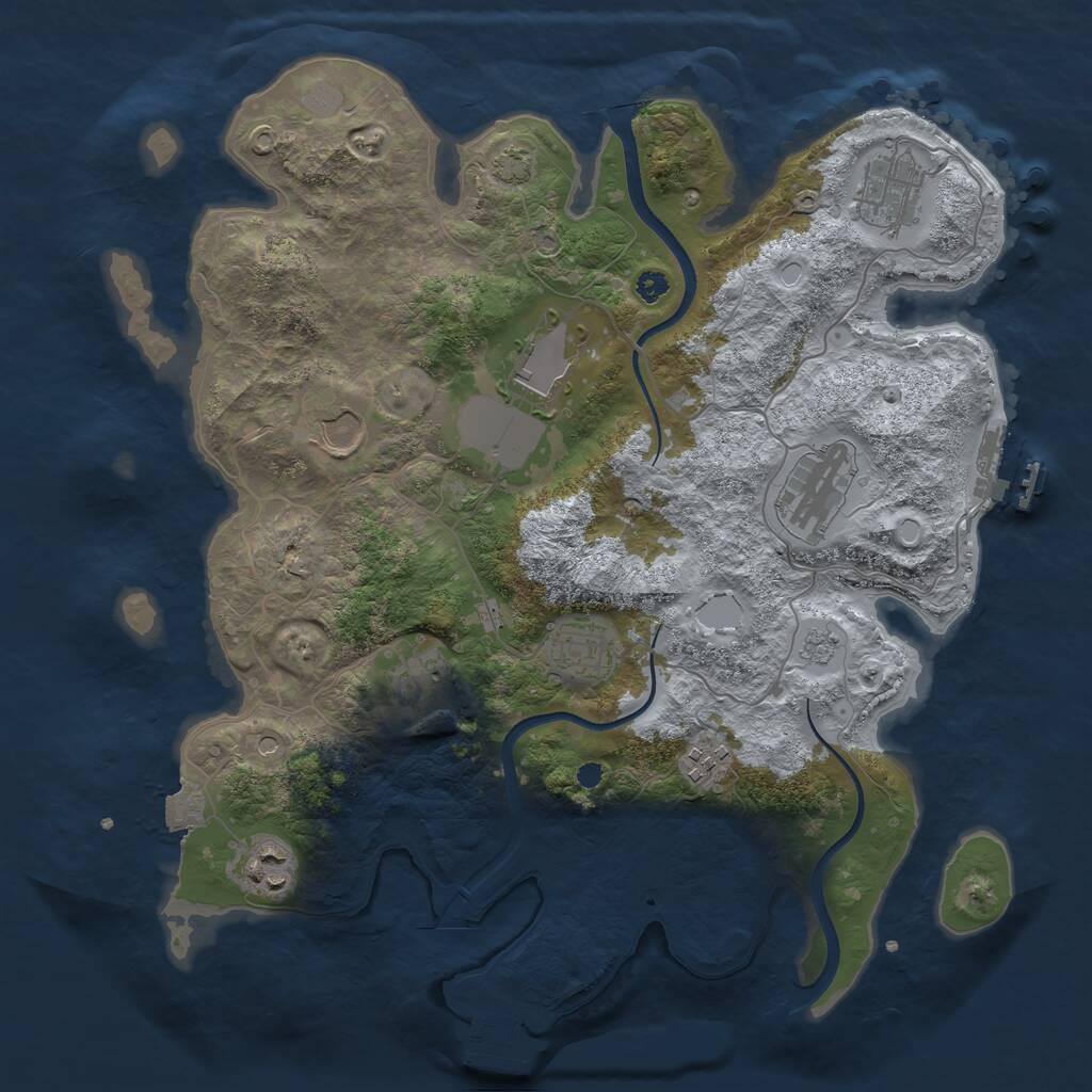 Rust Map: Procedural Map, Size: 3500, Seed: 1592766049, 14 Monuments