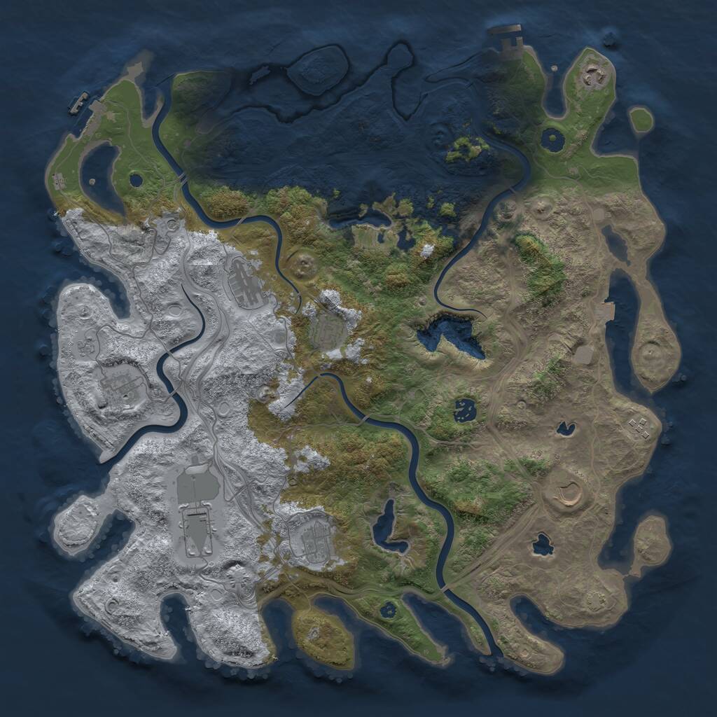 Rust Map: Procedural Map, Size: 4500, Seed: 1512427272, 15 Monuments