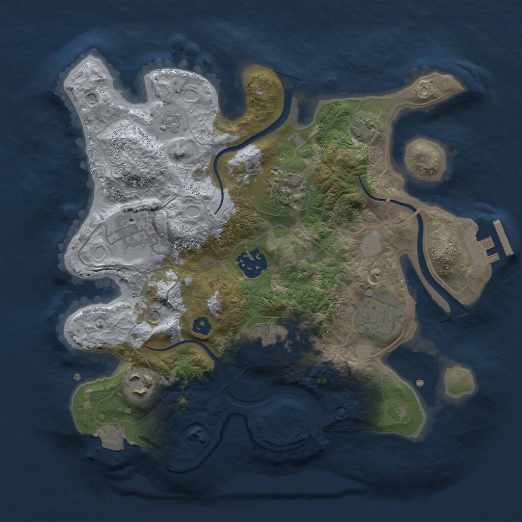 Rust Map: Procedural Map, Size: 2800, Seed: 523523, 11 Monuments
