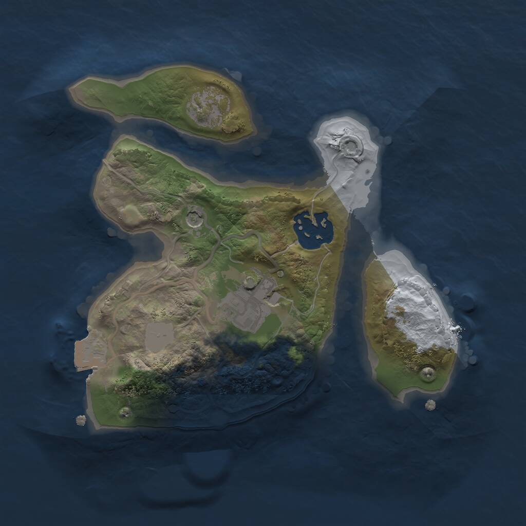 Rust Map: Procedural Map, Size: 2000, Seed: 1450, 4 Monuments