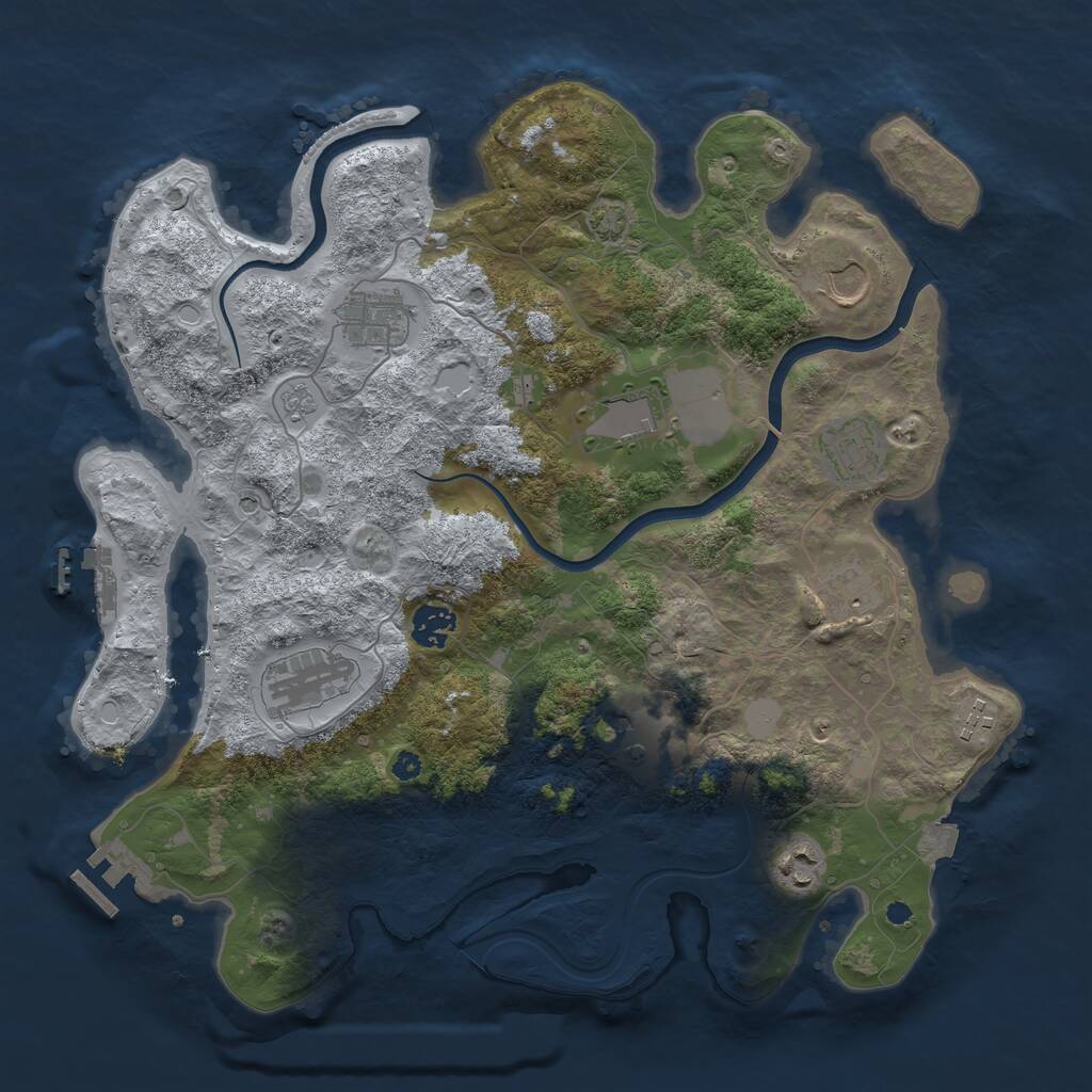 Rust Map: Procedural Map, Size: 3750, Seed: 180846640, 16 Monuments