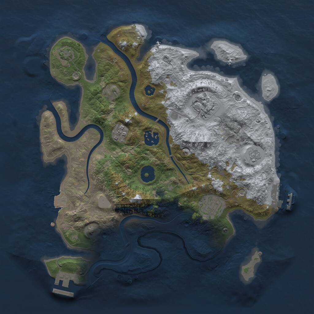 Rust Map: Procedural Map, Size: 3000, Seed: 27933, 10 Monuments