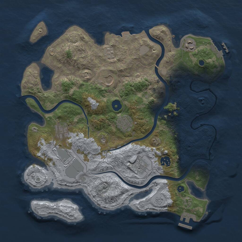 Rust Map: Procedural Map, Size: 3500, Seed: 937, 14 Monuments