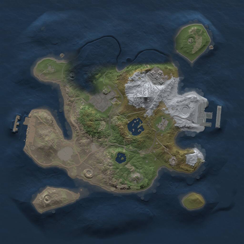 Rust Map: Procedural Map, Size: 2250, Seed: 32864, 6 Monuments