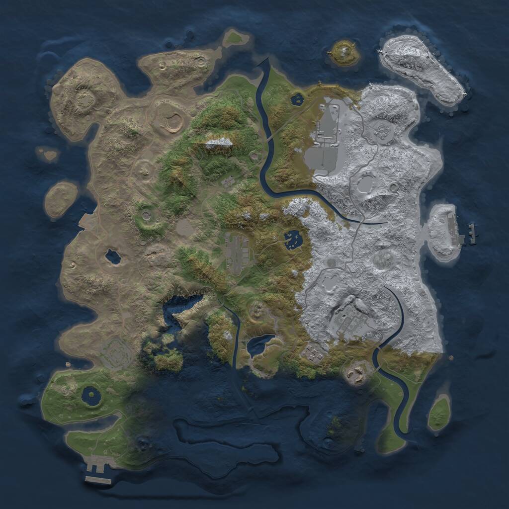 Rust Map: Procedural Map, Size: 4000, Seed: 823741, 14 Monuments
