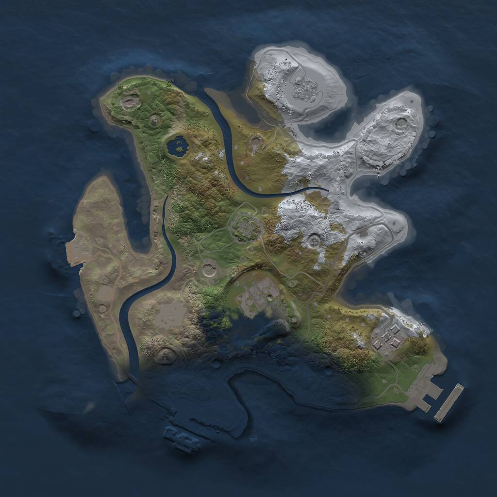 Rust Map: Procedural Map, Size: 2350, Seed: 1384001456, 8 Monuments