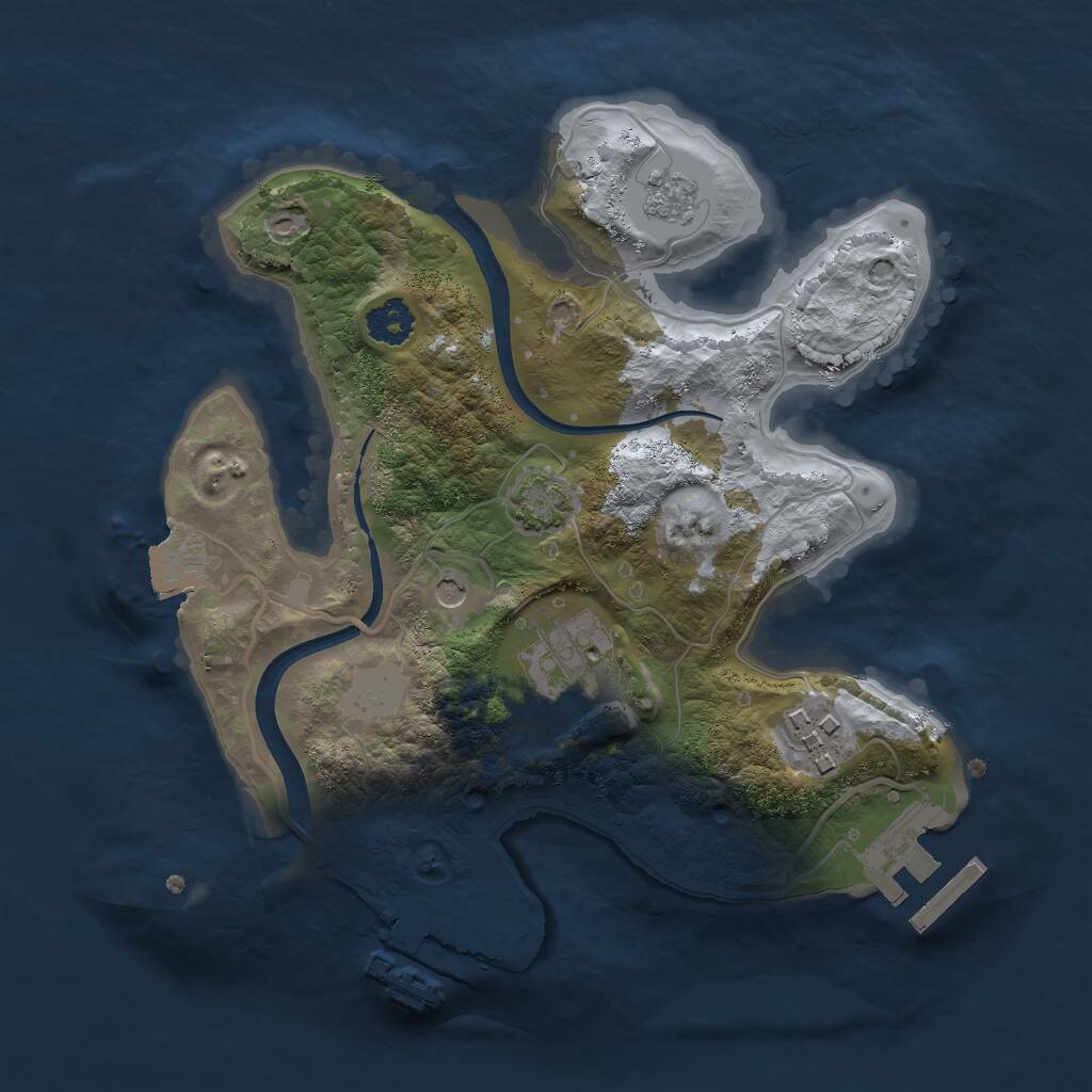 Rust Map: Procedural Map, Size: 2350, Seed: 1384001456, 8 Monuments