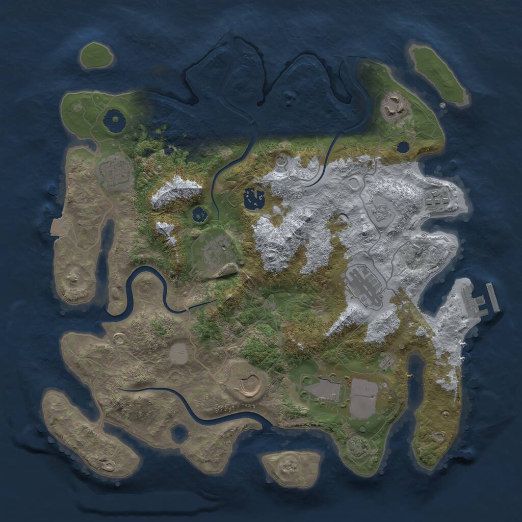 Rust Map: Procedural Map, Size: 3500, Seed: 233918274, 13 Monuments