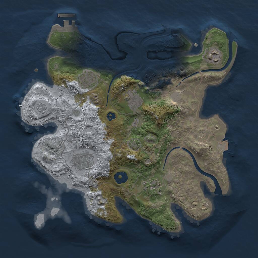 Rust Map: Procedural Map, Size: 3000, Seed: 7007, 11 Monuments