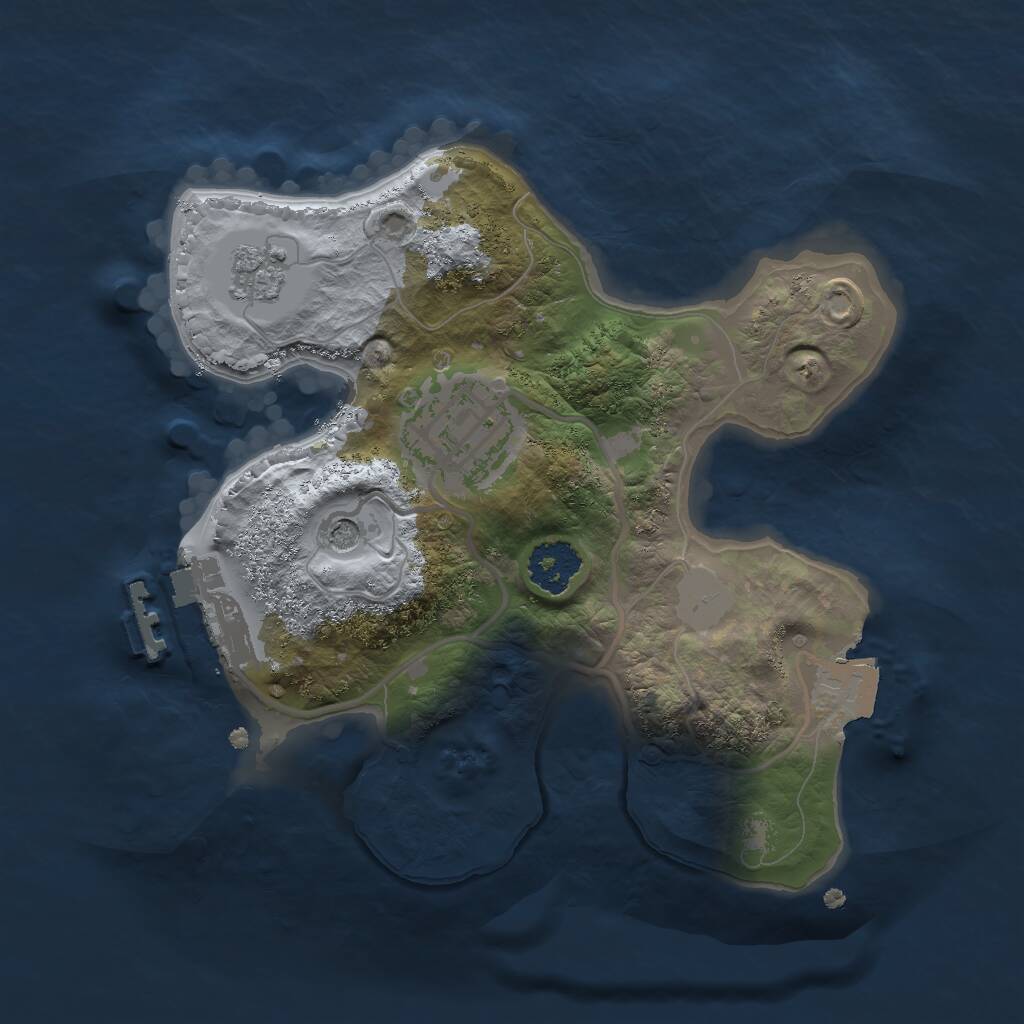 Rust Map: Procedural Map, Size: 2000, Seed: 2158745, 5 Monuments