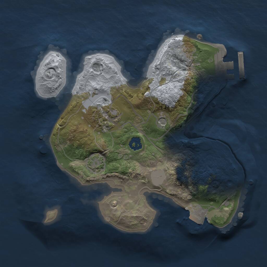 Rust Map: Procedural Map, Size: 2000, Seed: 39201, 5 Monuments