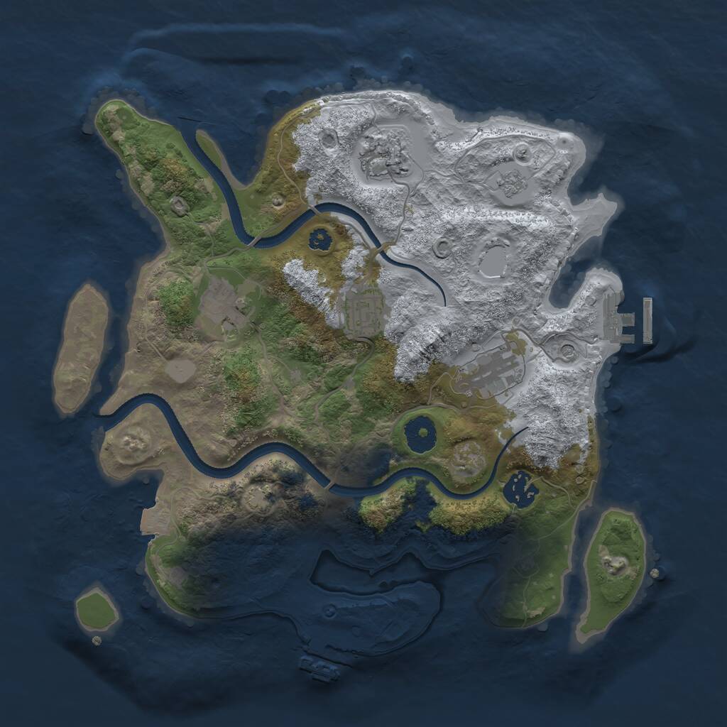 Rust Map: Procedural Map, Size: 3200, Seed: 52932, 11 Monuments