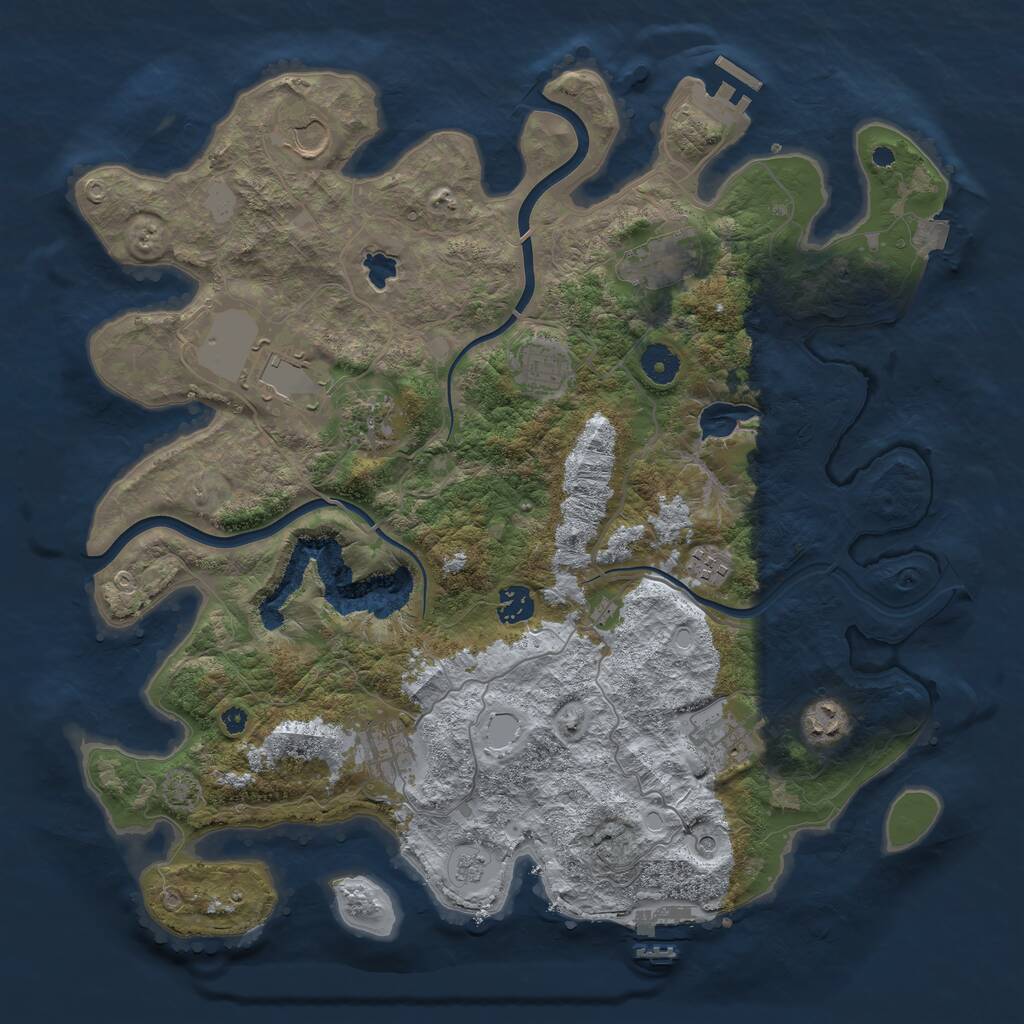 Rust Map: Procedural Map, Size: 4000, Seed: 98236, 16 Monuments