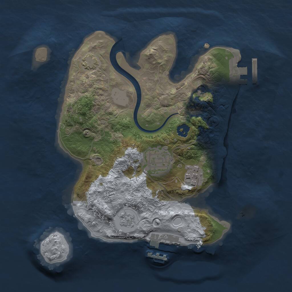 Rust Map: Procedural Map, Size: 2250, Seed: 30000, 8 Monuments