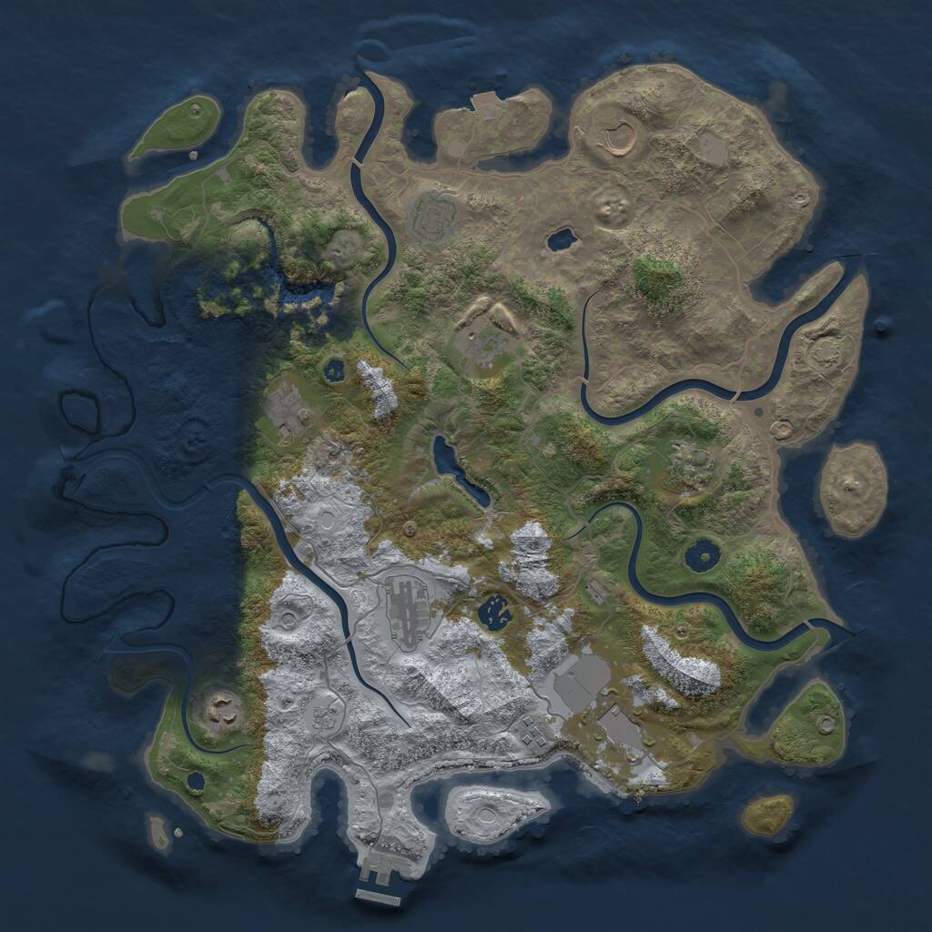 Rust Map: Procedural Map, Size: 4200, Seed: 1800624704, 15 Monuments