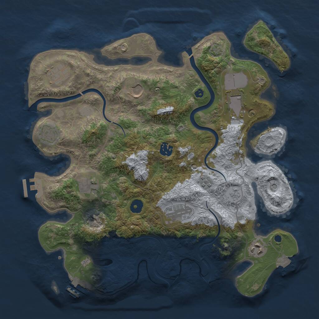 Rust Map: Procedural Map, Size: 3600, Seed: 485699, 15 Monuments