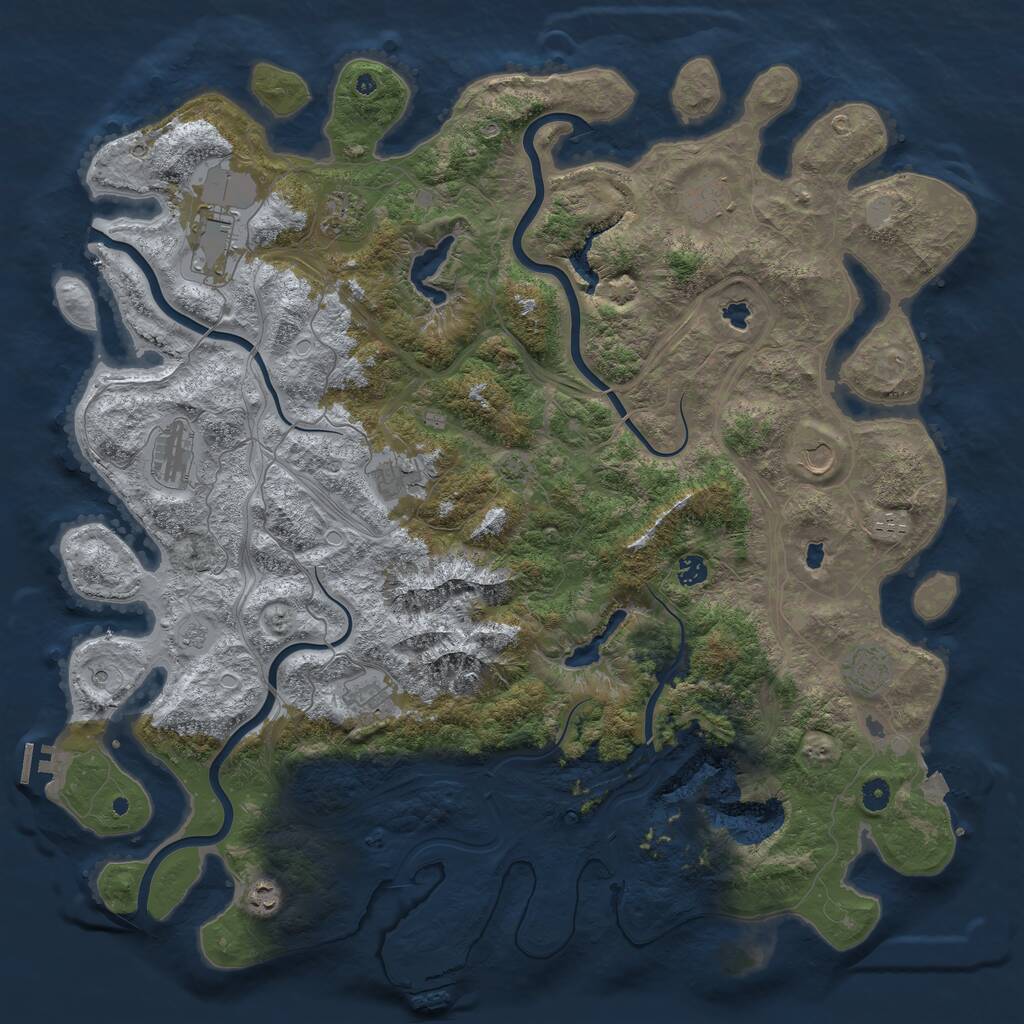 Rust Map: Procedural Map, Size: 5000, Seed: 81736, 17 Monuments