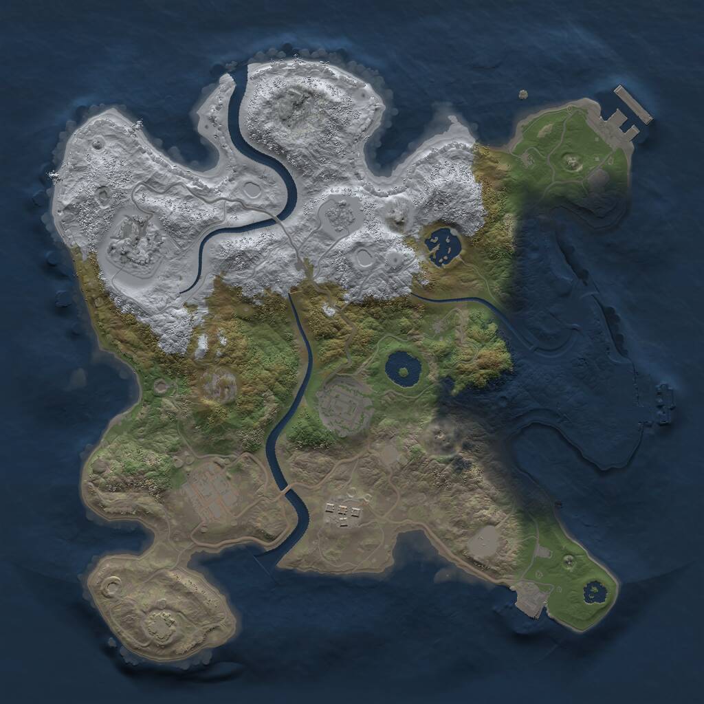 Rust Map: Procedural Map, Size: 3000, Seed: 1152055447, 10 Monuments