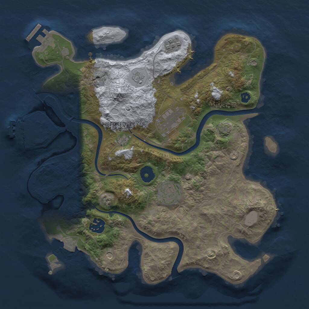 Rust Map: Procedural Map, Size: 3050, Seed: 863372064, 10 Monuments