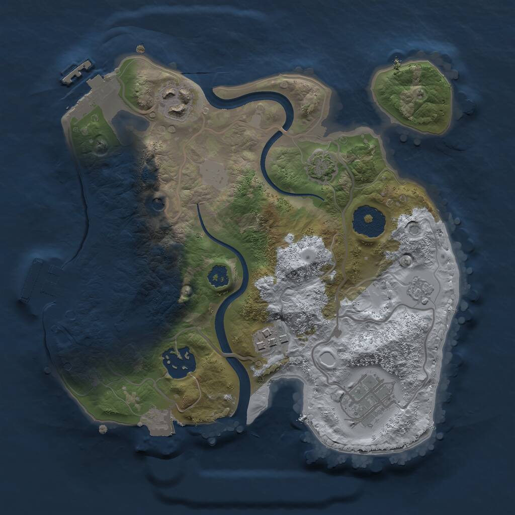 Rust Map: Procedural Map, Size: 2400, Seed: 1500, 10 Monuments