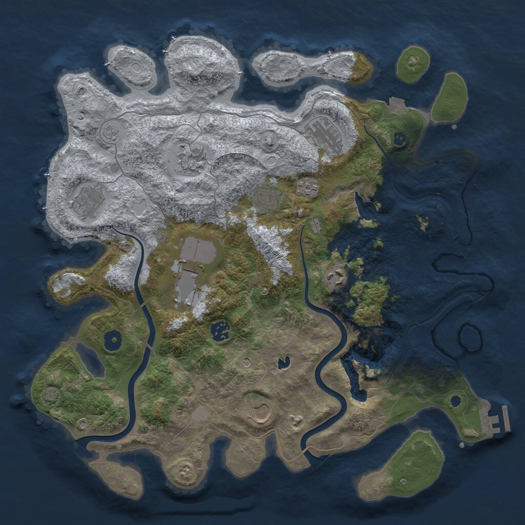 Rust Map: Procedural Map, Size: 4000, Seed: 304007167, 14 Monuments