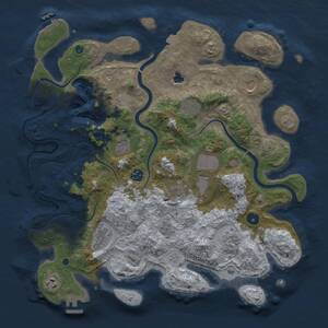 Thumbnail Rust Map: Procedural Map, Size: 4000, Seed: 1707573796, 16 Monuments