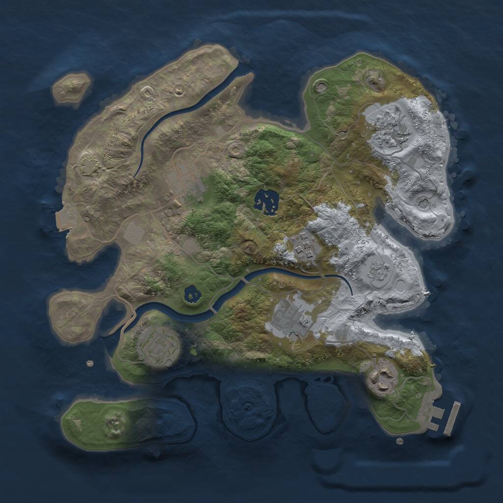 Rust Map: Procedural Map, Size: 2900, Seed: 34687, 12 Monuments