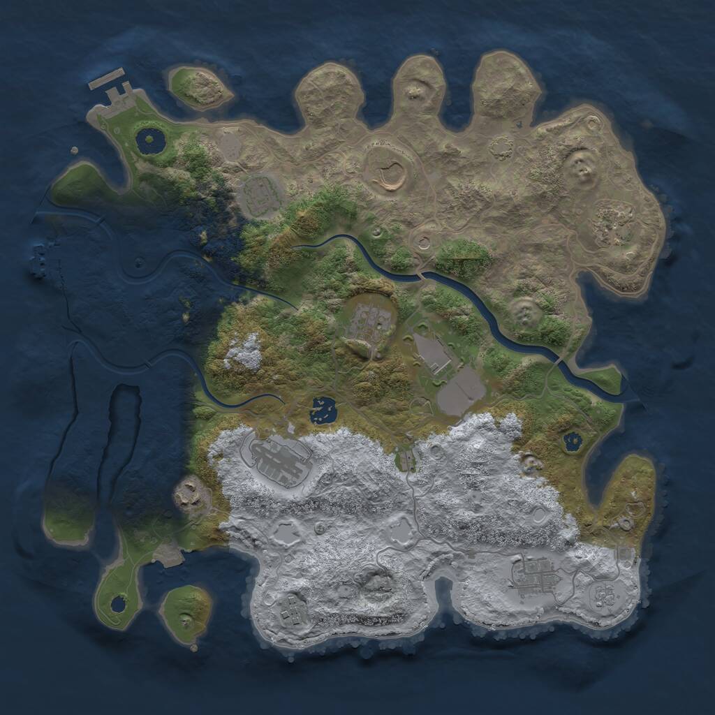 Rust Map: Procedural Map, Size: 3800, Seed: 221181224, 16 Monuments