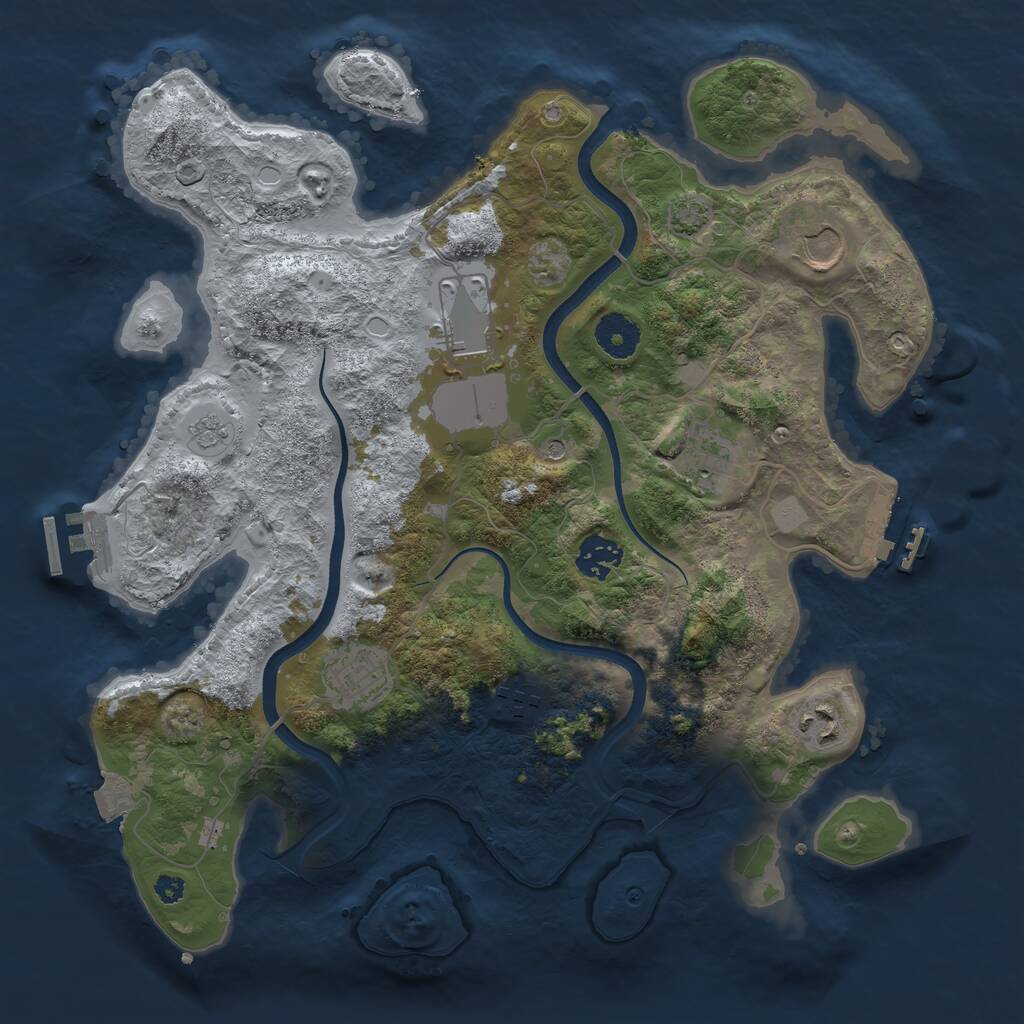 Rust Map: Procedural Map, Size: 3500, Seed: 6963, 13 Monuments