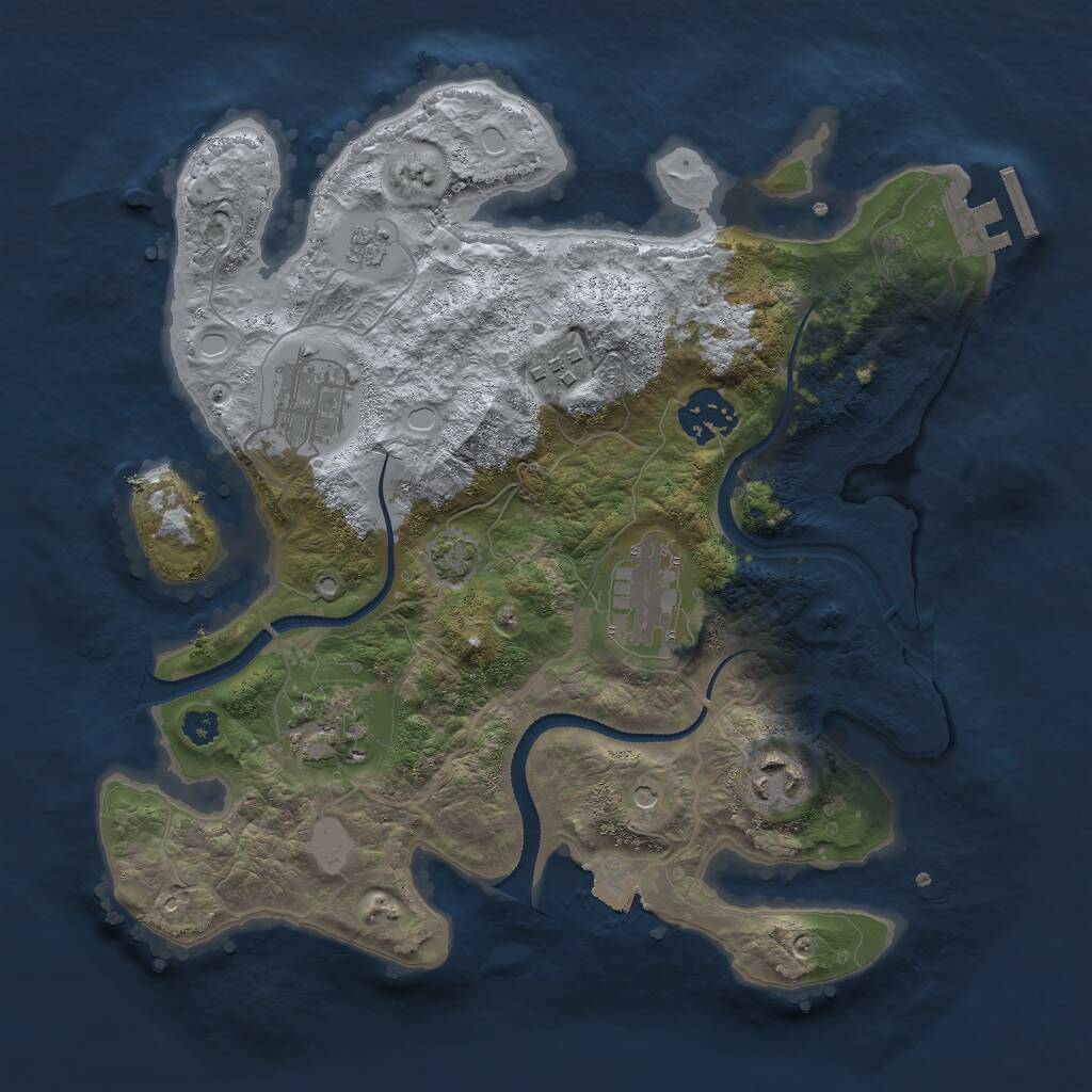 Rust Map: Procedural Map, Size: 3000, Seed: 6049, 11 Monuments