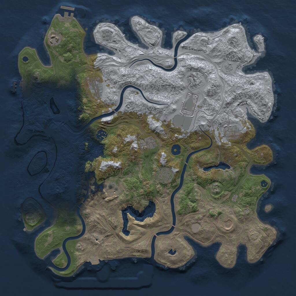 Rust Map: Procedural Map, Size: 4250, Seed: 68410606, 17 Monuments