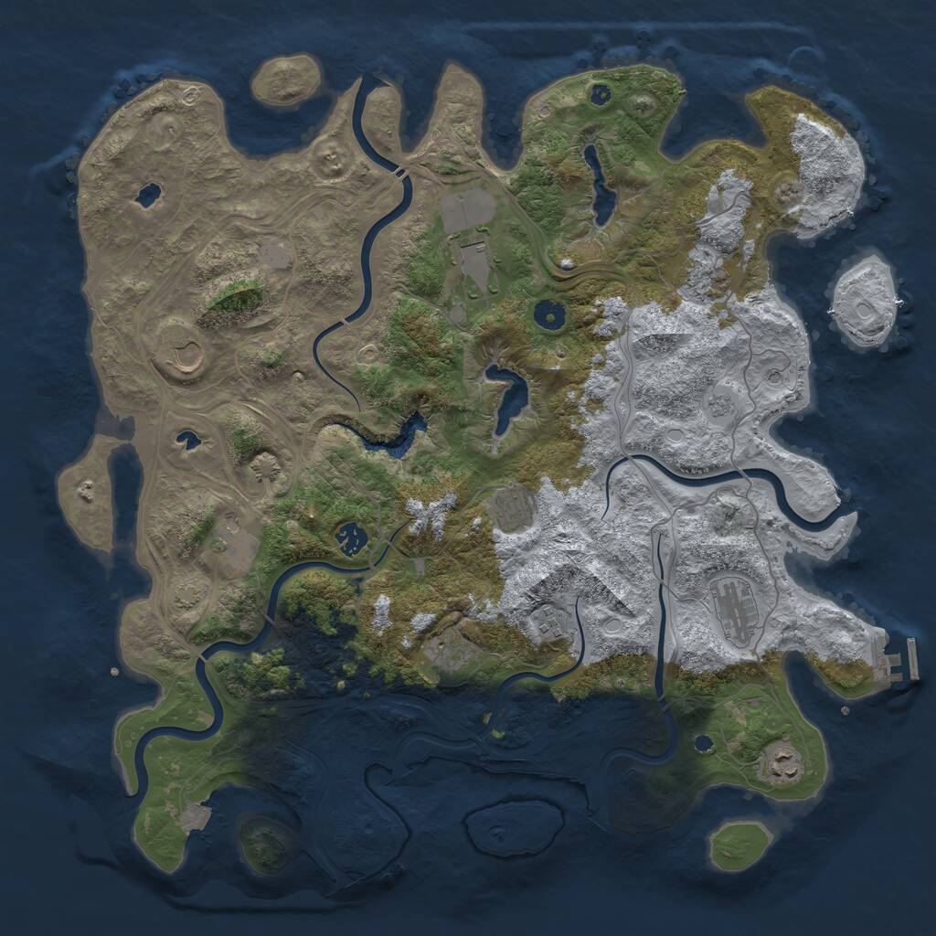 Rust Map: Procedural Map, Size: 4500, Seed: 1453357614, 15 Monuments