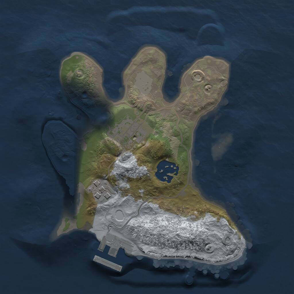 Rust Map: Procedural Map, Size: 2000, Seed: 457265684, 5 Monuments