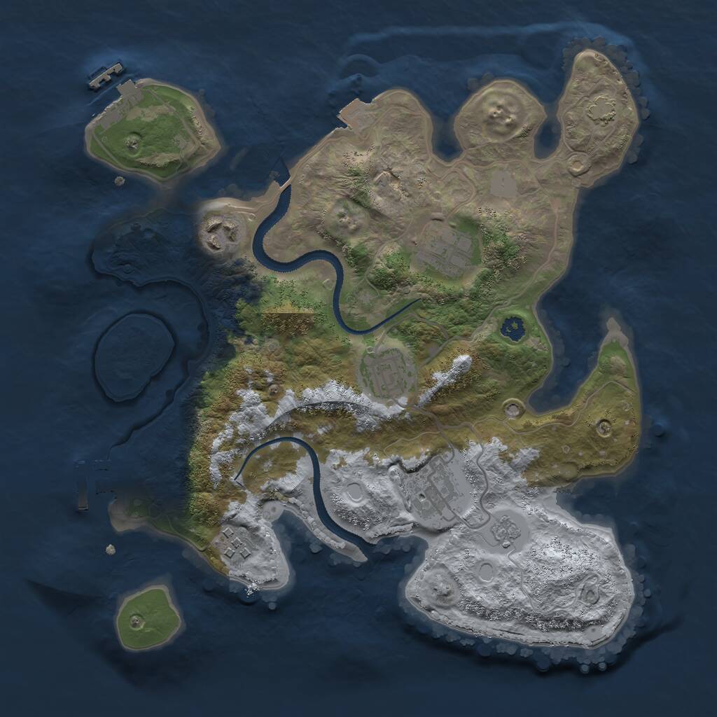 Rust Map: Procedural Map, Size: 3000, Seed: 1331641815, 10 Monuments