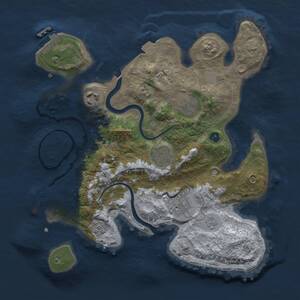 Thumbnail Rust Map: Procedural Map, Size: 3000, Seed: 1331641815, 10 Monuments