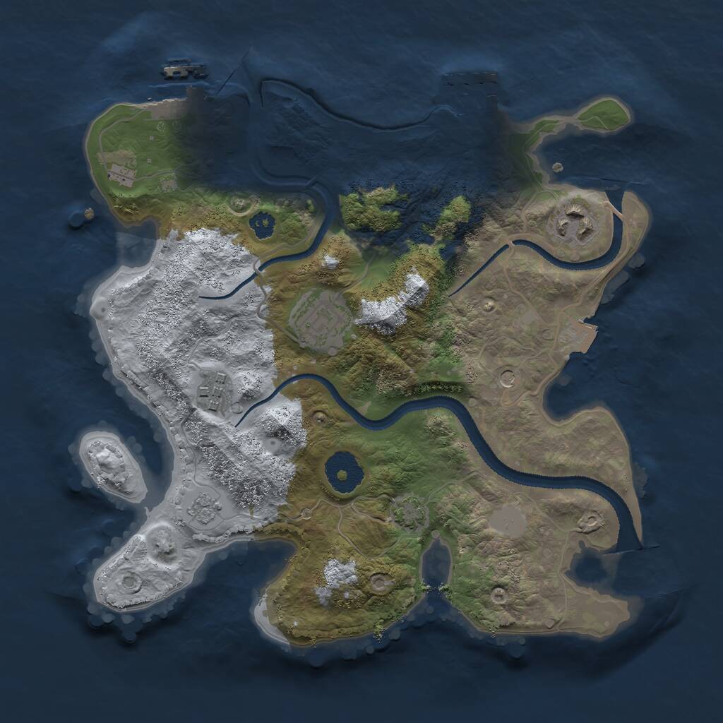 Rust Map: Procedural Map, Size: 2800, Seed: 22150, 9 Monuments