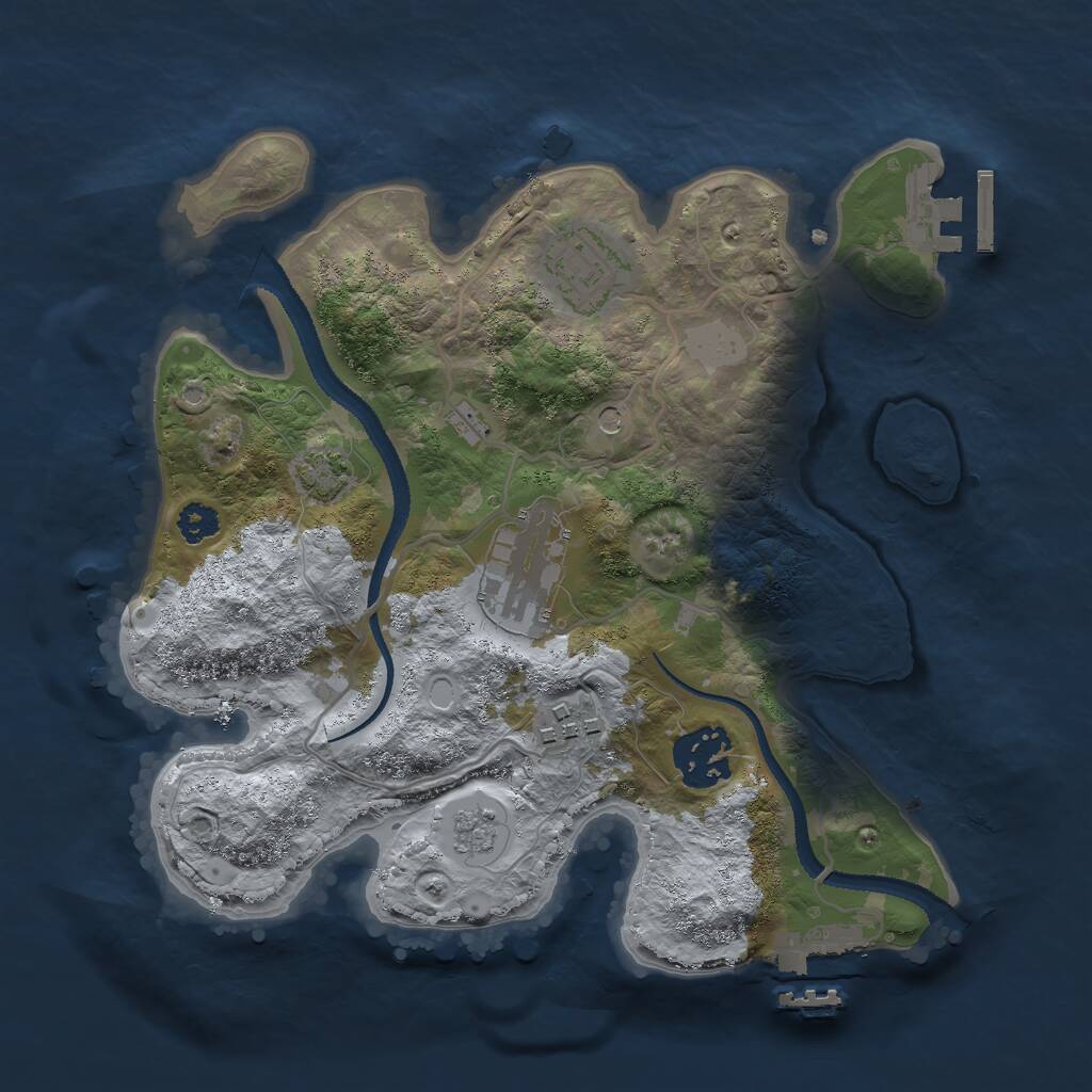 Rust Map: Procedural Map, Size: 2700, Seed: 384950, 10 Monuments